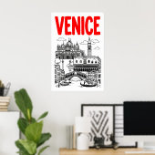 Impression d'art de voyage à Venise, Gondole et Ba (Bureau à domicile)