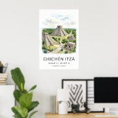 Impression d'art de voyage maya, pyramide de Chich (Bureau à domicile)
