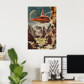 Impression d'art de voyage spatial rétro-futuriste (Bureau à domicile)