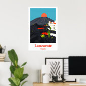 Impression d'art de voyage vintage Lanzarote Espag (Bureau à domicile)