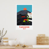 Impression d'art de voyage vintage Lanzarote Espag (Cuisine)