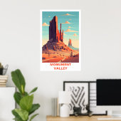 Impression d'art de voyage vintage Monument Valley (Bureau à domicile)
