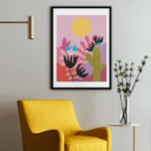 Impression d'art déco moderne de cactus de désert