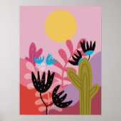 Impression d'art déco moderne de cactus de désert  (Devant)