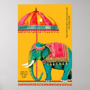 Impression d'art d'éléphant indien culturel rajast