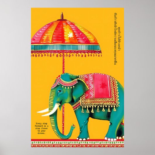 Impression d'art d'éléphant indien culturel rajast (Devant)