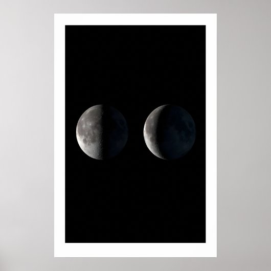 Impression d'art des phases lunaires Triptyque Lun (Devant)