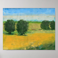 Impression d'art des pommiers jumeaux