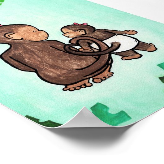 Impression d'art des singes joyeux de la jungle -  (Coin)