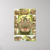 Impression d'art d'Hippopotame joueur & Oiseau – 1 (Recto)