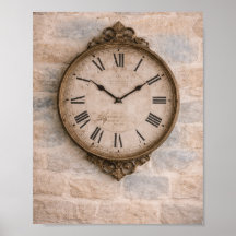 Impression d'art d'horloge murale de cottage vinta