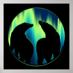 Impression d'art d'ours Affiche tribale d'ours LG