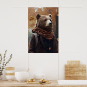 Impression d'art d'ours en vêtements d'automne, au (Cuisine)
