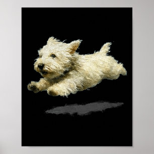 Impression d'art drôle rétro de chien mignon en co