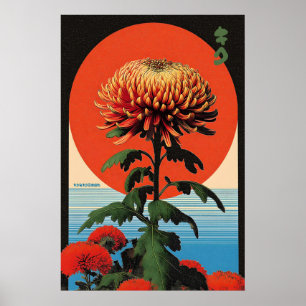 Impression d'art du chrysanthème japonais Ukiyo-e