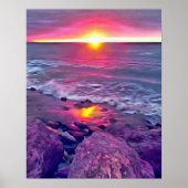 Impression d'art du coucher de soleil sur le Malec (Devant)