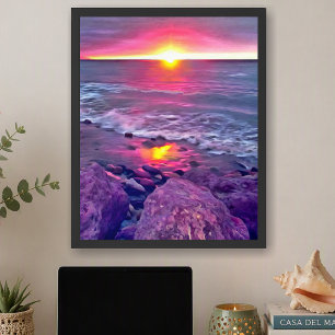 Impression d'art du coucher de soleil sur le Malec