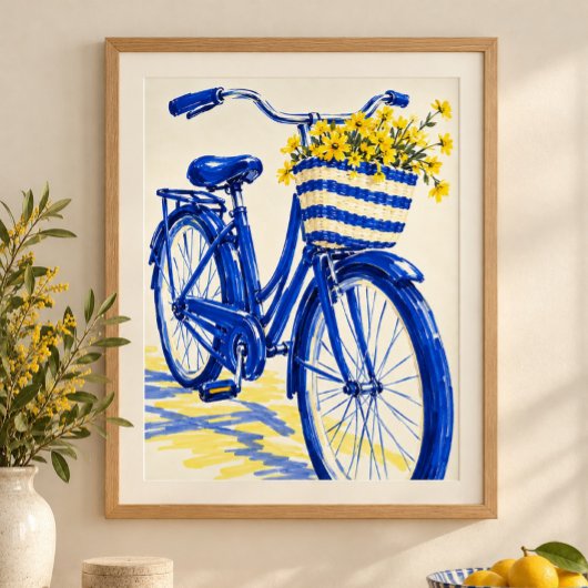 Impression d'art du dimanche au vélo cobalt