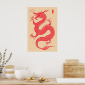 Impression d'art du dragon rouge chinois – Traditi (Cuisine)