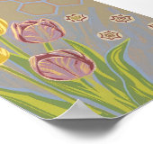 Impression d'art du jardin de tulipes géométriques (Coin)