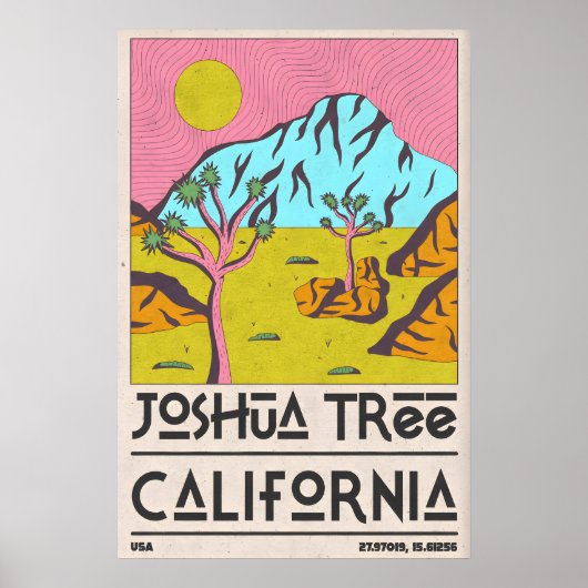 Impression d'art du Joshua Tree, scène désertique (Devant)