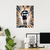 Impression d'art du joueur de rugby (Bureau à domicile)