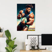 Impression d'art du joueur de rugby (Bureau à domicile)