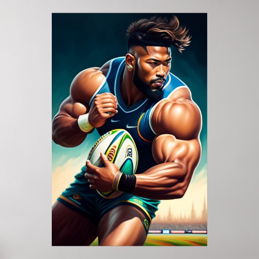 Impression d'art du joueur de rugby (Devant)