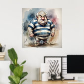 Impression d'art du joueur de rugby (Bureau à domicile)
