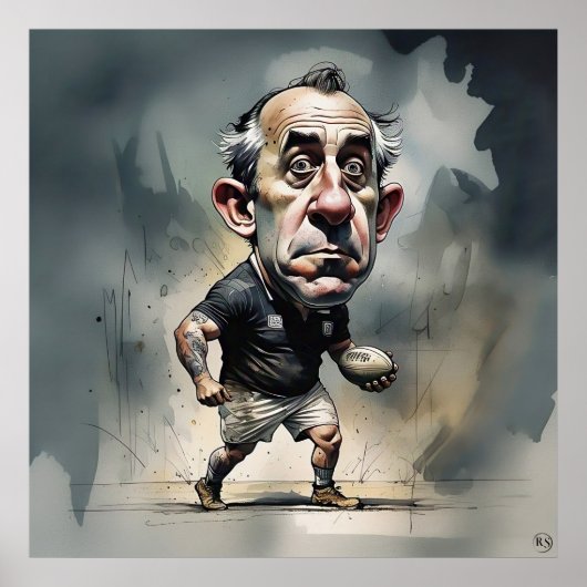 Impression d'art du joueur de rugby (Devant)