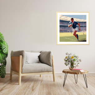 Impression d'art du joueur de rugby français