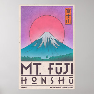 Impression d'art du mont Fuji Affiche de voyage mi