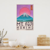Impression d'art du mont Fuji Affiche de voyage mi (Cuisine)