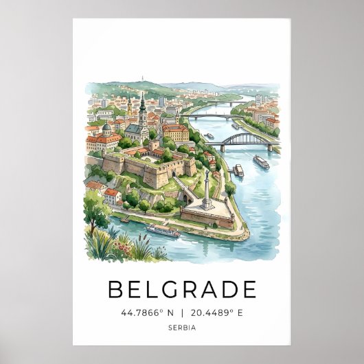 Impression d'art du paysage urbain de Belgrade - A (Devant)