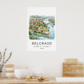 Impression d'art du paysage urbain de Belgrade - A (Cuisine)