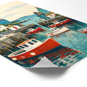 Impression d'art du port de petits bateaux (Coin)