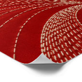 Impression d'art du rythme Sashiko écarlate (Coin)