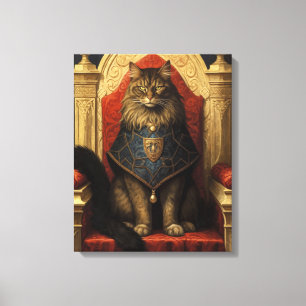 Impression d'art du trône de chat Maine Coon noble