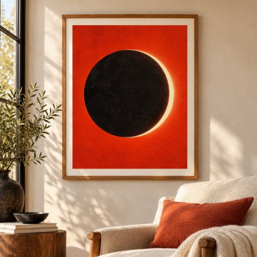 Impression d'art Éclipse en Vermillon