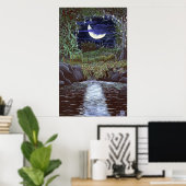 Impression d'art en acrylique de Moonlight Falls (Bureau à domicile)