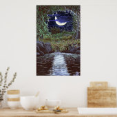 Impression d'art en acrylique de Moonlight Falls (Cuisine)