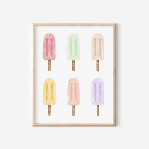 Impression d'art en collage de Popsicle à l'aquare