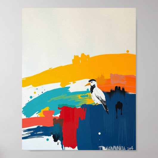 Impression d'art en ligne abstraite minimaliste (Devant)