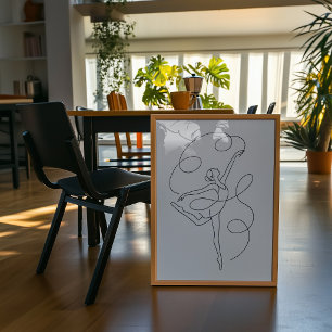 Impression d'art en ligne de ballerine minimaliste