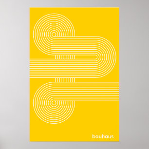 Impression d'art en ligne en courbe en S jaune Bau