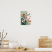 Impression d'art en ligne floral Boho | Min botani (Cuisine)