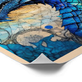 Impression d'art encadrée Blue Dragon prête à accr (Coin)