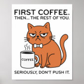 Impression d'art encadrée de Funny Grumpy Cat (Devant)