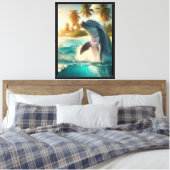 Impression d'art encadrée d'un dauphin (Insitu(Chambre))