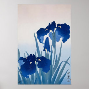 Impression d'art fin Iris Bleu Japonais Mur flora